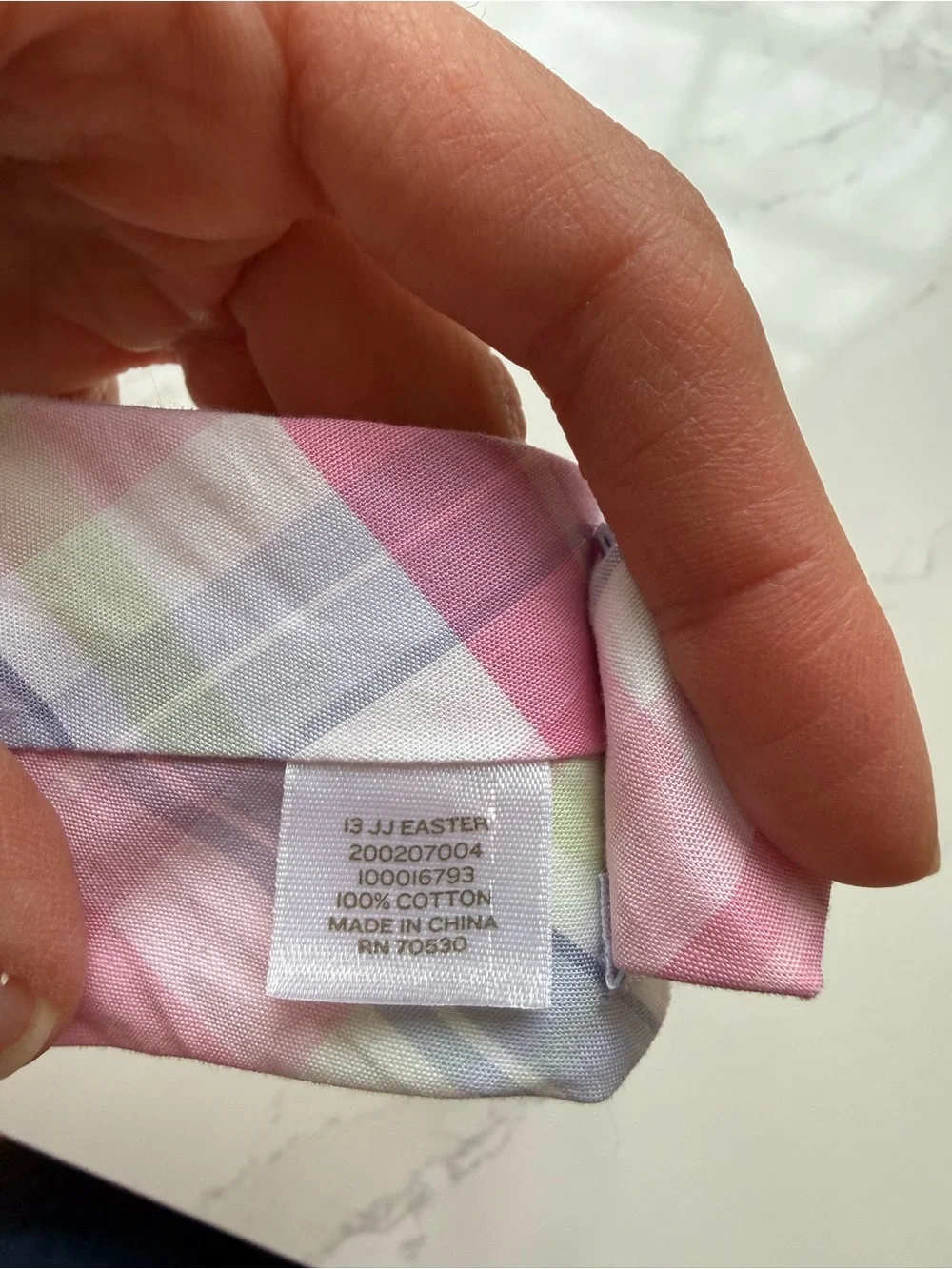 Janie and Jack Pastel Plaid Velcro Tie with Pastel Accents